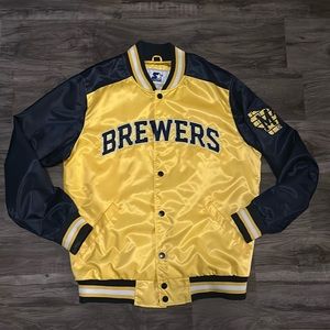 Milwaukee Brewers Men’s Starter Jacket XL Extra Large Stadium Exclusive New